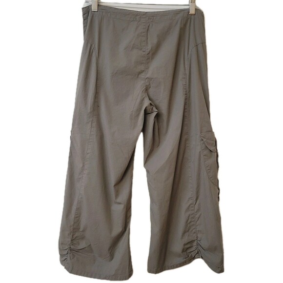 XCVI Cargo Capri Wide-Leg Side Slits Ruffled Gray Women Size XS Pants - Picture 2 of 10